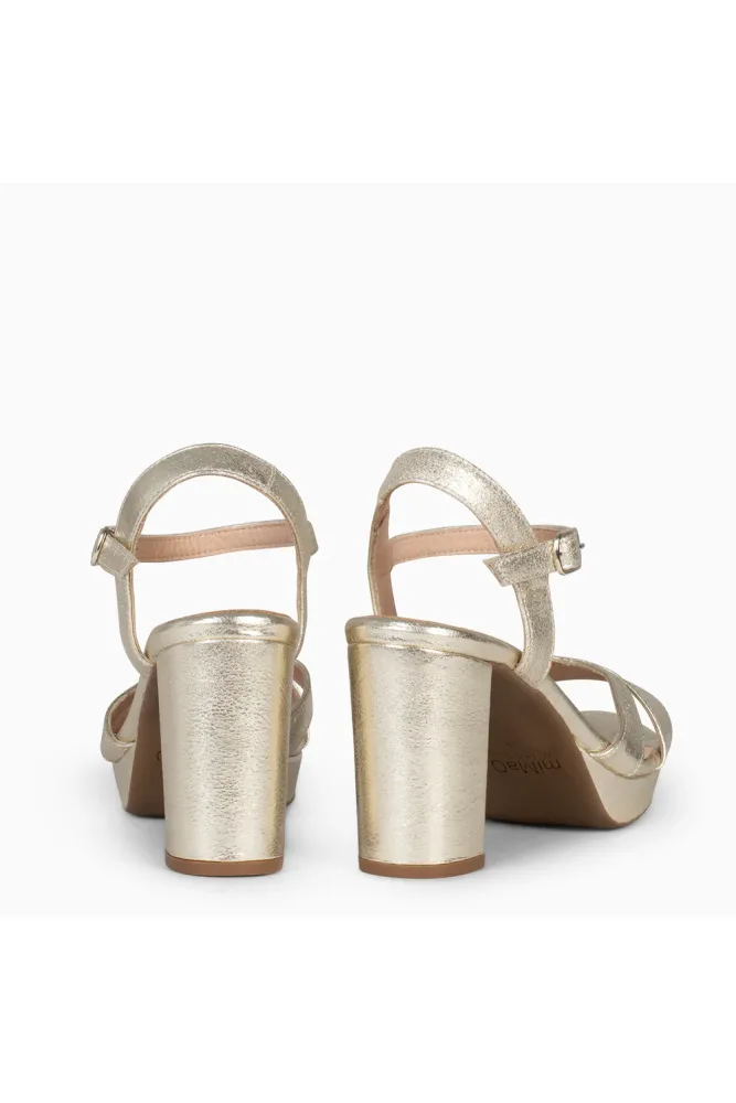 PARIS – SANDALIAS DE FIESTA CON TACÓN ALTO Y PLATAFORMA PLATINO