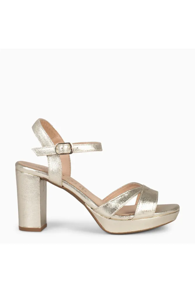PARIS – SANDALIAS DE FIESTA CON TACÓN ALTO Y PLATAFORMA PLATINO