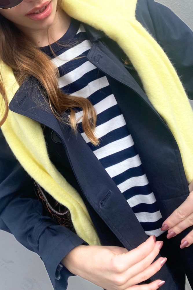 CAMISETA MANGA CORTA DE RAYAS AZUL