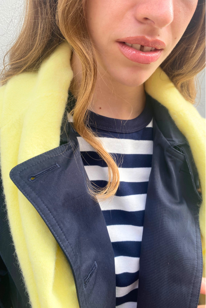 CAMISETA MANGA CORTA DE RAYAS AZUL