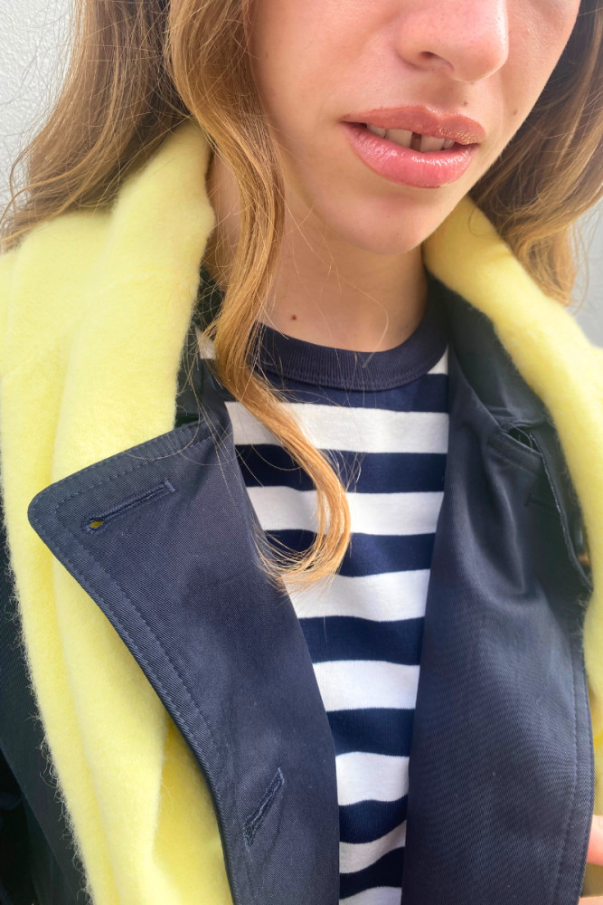 CAMISETA MANGA CORTA DE RAYAS AZUL