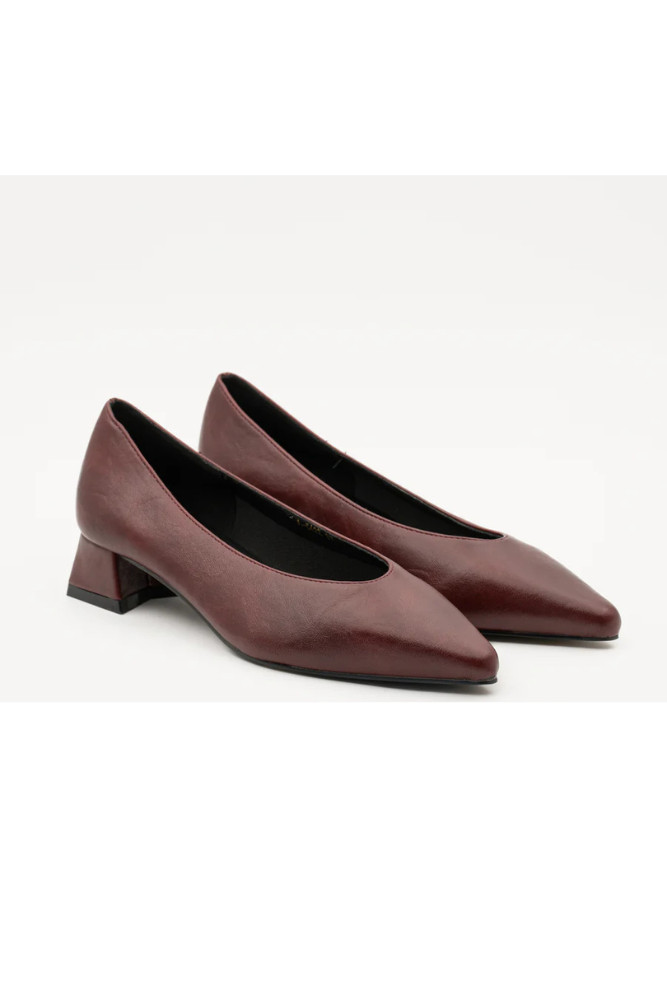 ZAPATO TACÓN BAJO BURDEOS