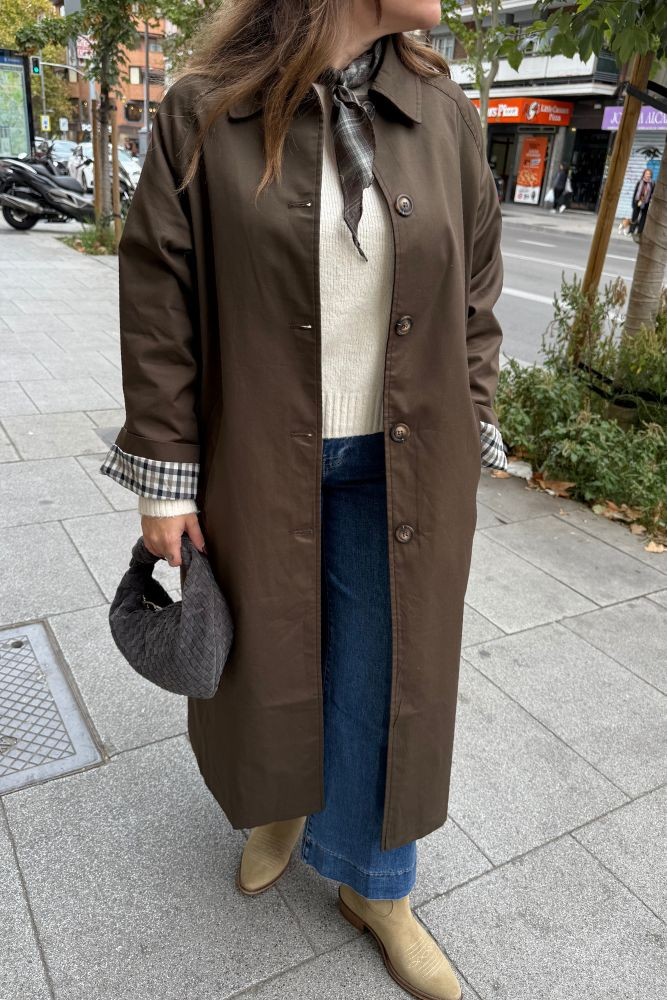 GABARDINA LARGA FORRO CUADROS