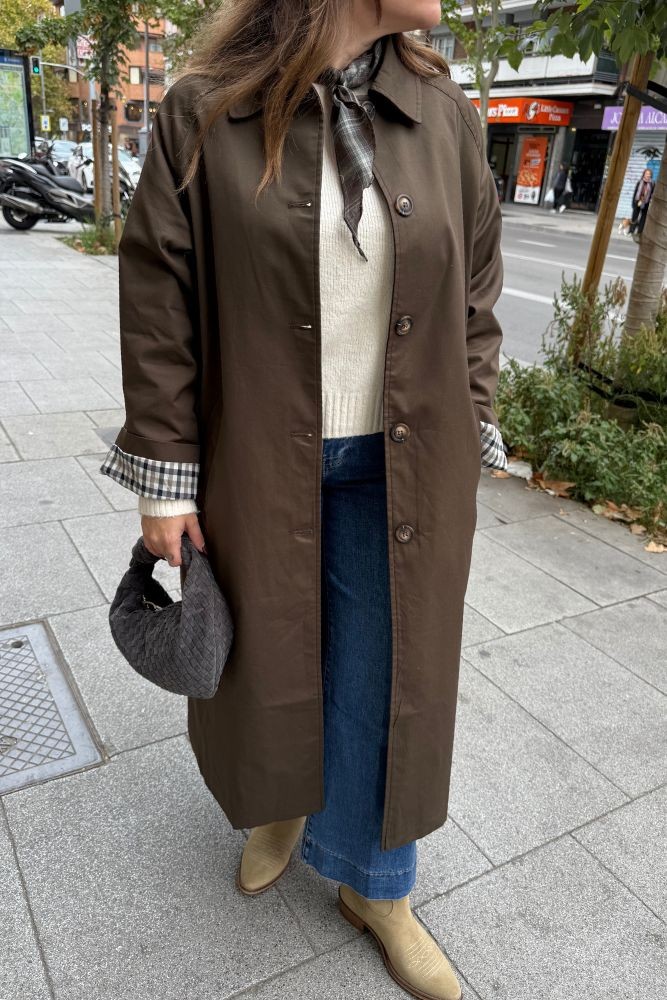 GABARDINA LARGA FORRO CUADROS