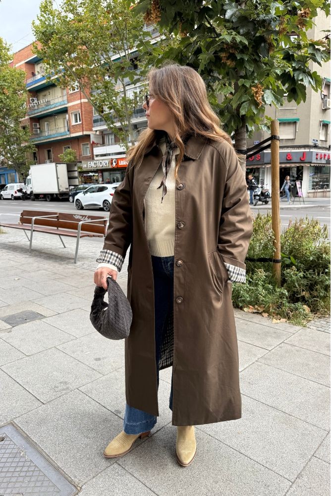 GABARDINA LARGA FORRO CUADROS