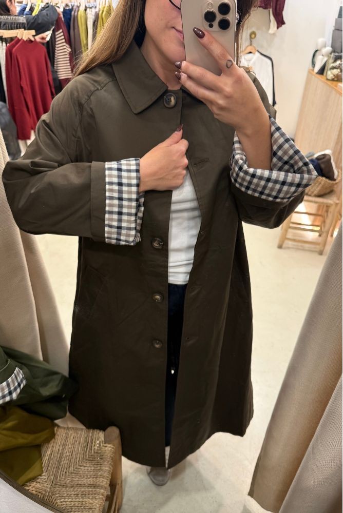 GABARDINA LARGA FORRO CUADROS